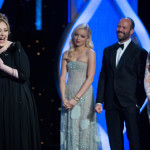Adele receives the award for Best Original Song - Motion Picture at the 2013 Golden Globe Awards. Photo courtesy Hollywood Foreign Press Association.