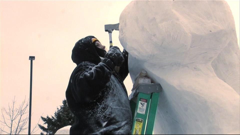 Art Students Participate in Snow Sculpting Competition