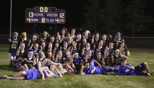 Going head to head on the field, the class of 2014 was ready to play. However the class of 2015 gave them a run for their money in the fourth quarter. The juniors held up the seniors into overtime. The senior class ended on top, the final score was 13-12. | Photo by Maddie Putnam