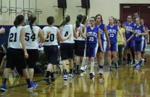 The 8th grade girls B team defeats the Hemlock Huskies. Come out and help support the Middle School girls basketball team win their game against Freeland. | Photo by Courtney Kusiner 