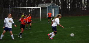 O-E is facing against Alma. The JV girls soccer had a victory. |Photo by: Annika Fountain 