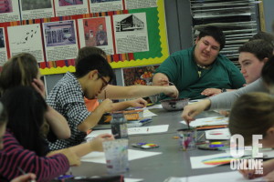 The students enjoy painting in Mrs.Weber's class. Photo by|Rebecca McClure