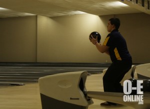 Senior Collin Freeman showing his skills at a bowling meet. |Photo by Jeanelle Courtnay