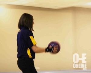 Junior Rachel Hadley showing her bowling skills at a meet. |Photo by Jeanelle Courtnay|