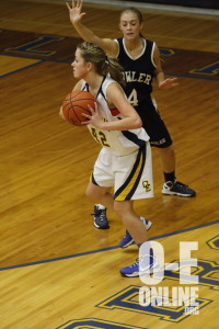 Macy Spencer getting ready to pass the ball. |Photo by Haden Thompson
