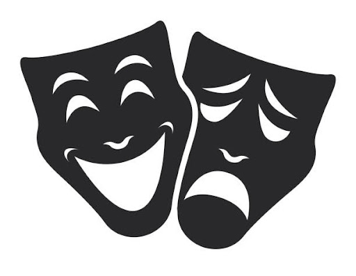 theater emotion mask symbols vector set, sad and happy concept