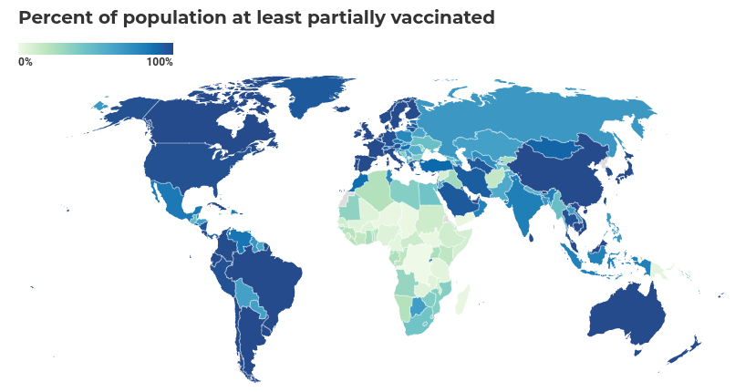 Covid Vaccinations Increasing World Wide